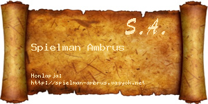 Spielman Ambrus névjegykártya